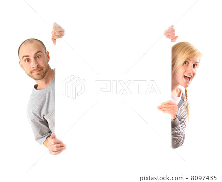 Man holding white board Man holding white board 8097435