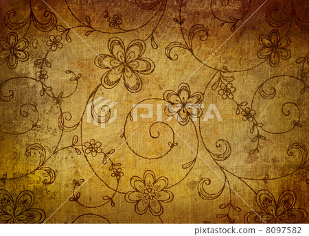 Vintage floral paper with grunge effect 8097582
