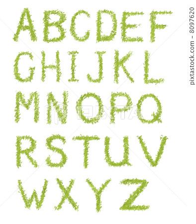 Alphabet letters of green grass isolated on white Alphabet letters of green grass isolated on white 8097620