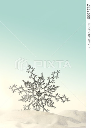 Sparkling snowflake in the snow 8097737