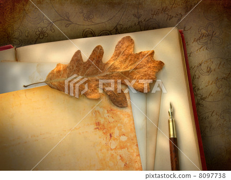 Vintage floral paper with photo 8097738