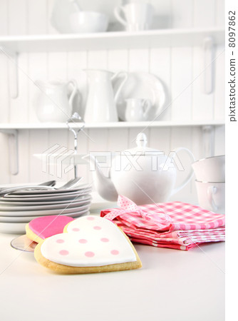 Iced cookies on the counter for Valentines Day Iced cookies on the counter for Valentines Day 8097862