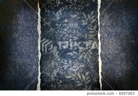 Grungy denim with faded floral effect Grungy denim with faded floral effect 8097865