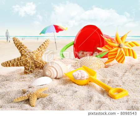 Childrens beach toys at the beach Childrens beach toys at the beach 8098543
