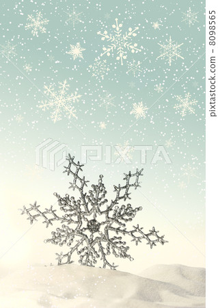 Sparkling snowflake in the snow 8098565