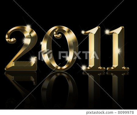 Gold style 2011 on black background 8099978