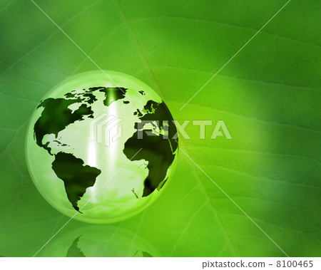 Globe on abstract leaf background Globe on abstract leaf background 8100465