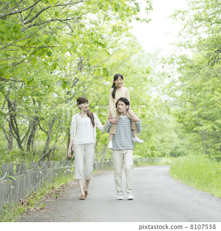 Families walking in the fresh green 8107538