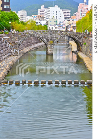 長崎市的“眼鏡橋”(長崎縣長崎市古川市) 長崎市的“眼鏡橋”(長崎縣長崎市古川市) 8108430