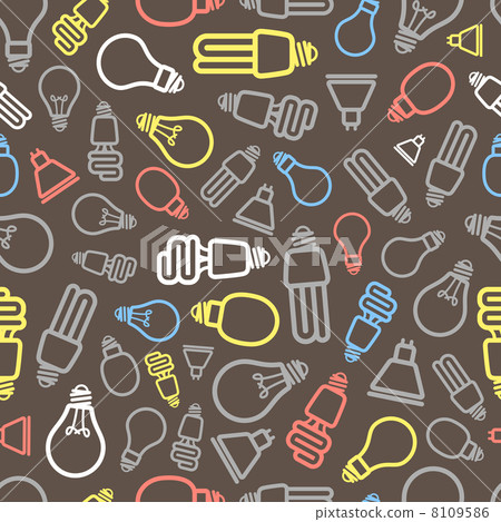Lighting lamps seamless background - Stock Illustration [8109586] - PIXTA