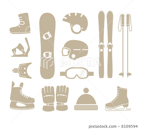 winter sports equipment silhouettes collection winter sports equipment silhouettes collection 8109594