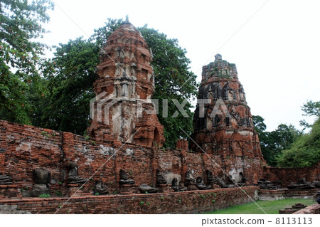 泰國大城府Wat Phra Mahathat塔 8113113