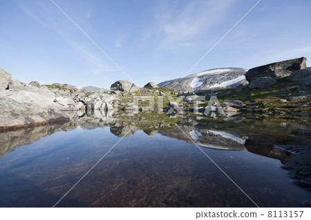 Mountain lake along road 258 (Fylkesveg, Norway) Mountain lake along road 258 (Fylkesveg, Norway) 8113157