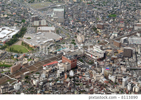 Aerial view of Kurashiki Station near Sanyo Main Line 8113890