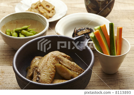 紅燒雞翅和牛蒡 紅燒雞翅和牛蒡 8113893