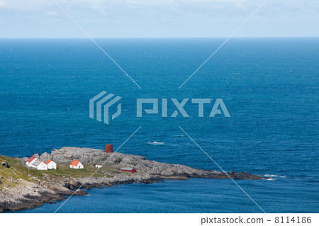 Ancient lighthouse of Runde island (Norway) 8114186