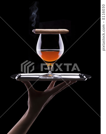 Cognac and Cigar on black 8116030