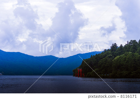 Torii at Lake Ashinoko and Hakone Shrine 8116171