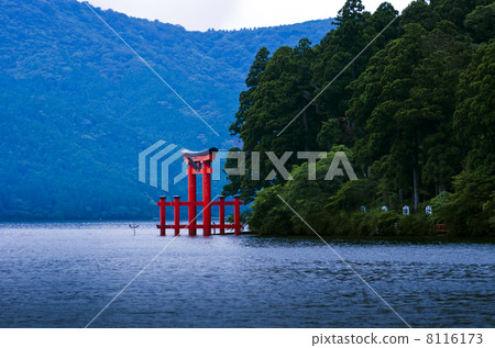 Torii at Lake Ashinoko and Hakone Shrine 8116173