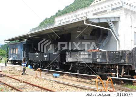 Ore transport train in the mine town of Okayama prefecture 8116574