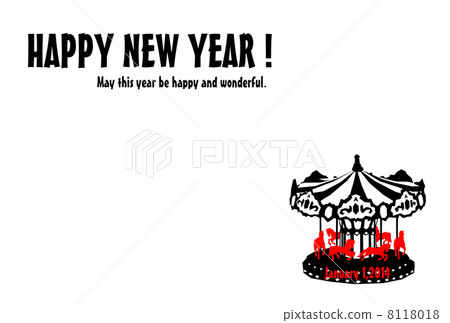 下午的新年卡（旋轉木馬） 8118018