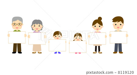 3 generations family with board 3 generations family with board 8119120
