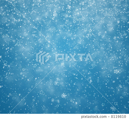 New Year's winter background with falling snowflakes and stars 8119810