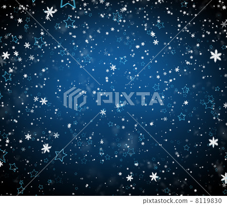 Winter background with falling snowflakes and stars 8119830
