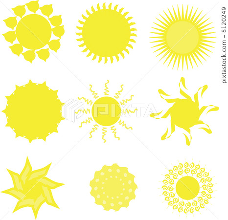 Nine types of sun icons Nine types of sun icons 8120249