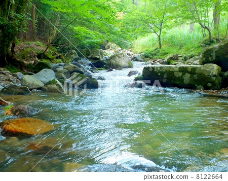 Clear current of the Chitose River selected as one of the famous water selections 8122664