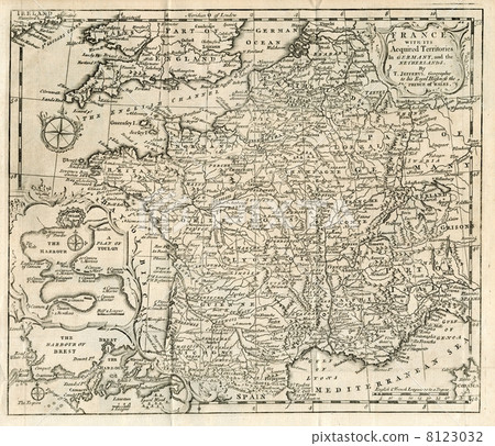 Antique Map "France" from the 18th century 8123032