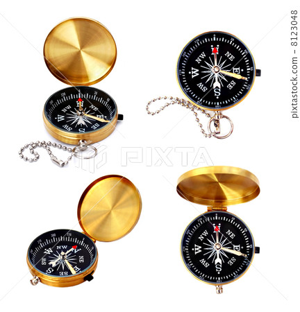 Golden compass set isolated Golden compass set isolated 8123048