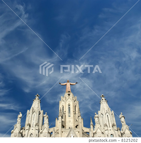 Tibidabo church/temple, at the top of tibidabo hill, Barcelona 8125202