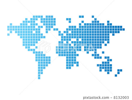 World map of blue tiles 8132003