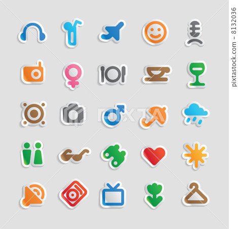Sticker icons for entertainment Sticker icons for entertainment 8132036