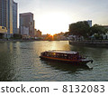 River boat in Singapore and sunset 2 8132083