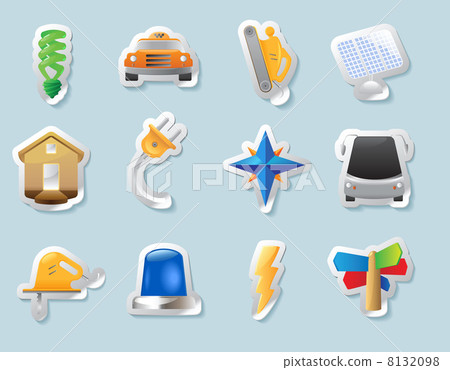 Sticker icons for industry 8132098