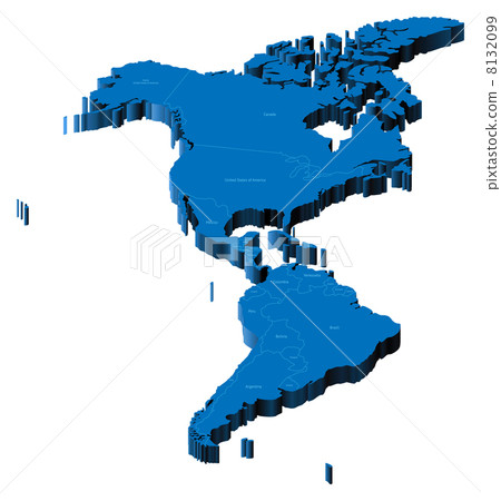 3d map of Americas 8132099