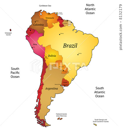 Map of Latin America 8132179