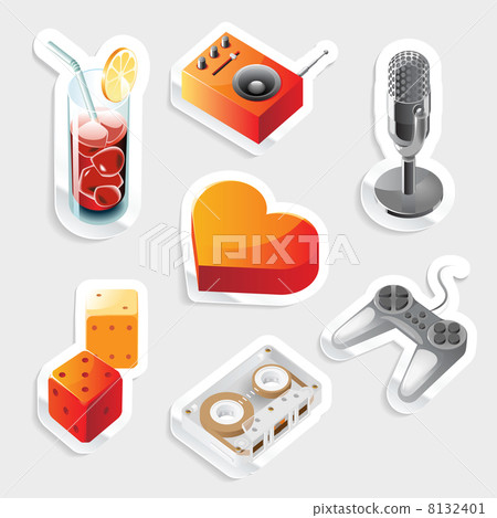 Sticker icon set for leisure 8132401
