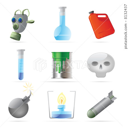 Icons for dangerous chemistry 8132437