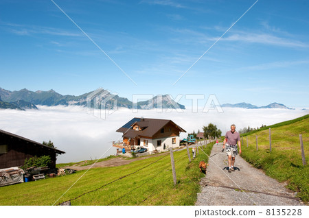 Switzerland walking in the mountains 8135228