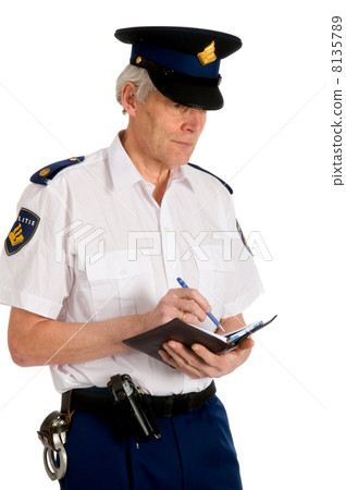Police man is writing a penalty 8135789