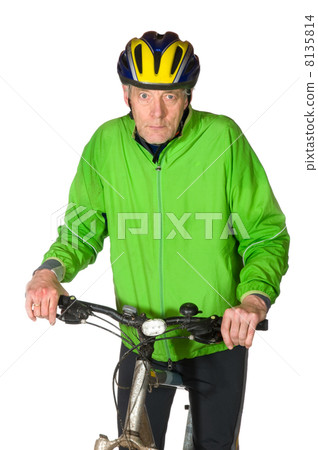 Elderly biking man 8135814