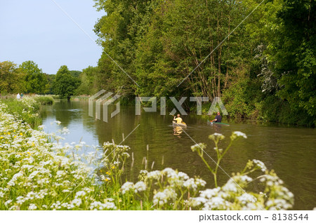 Canoes in landscape 8138544