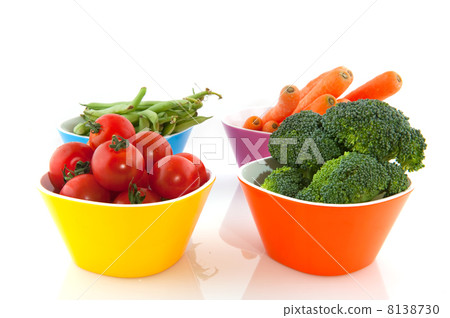 colorful bowls with vegetables colorful bowls with vegetables 8138730