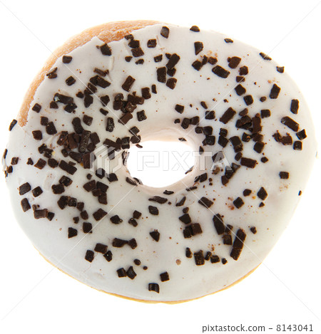 White donut with chocolate White donut with chocolate 8143041