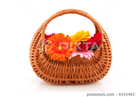 Cute wicker basket flowers 8143463