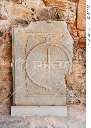 Part of ruin at the Greek Mystras 8144001