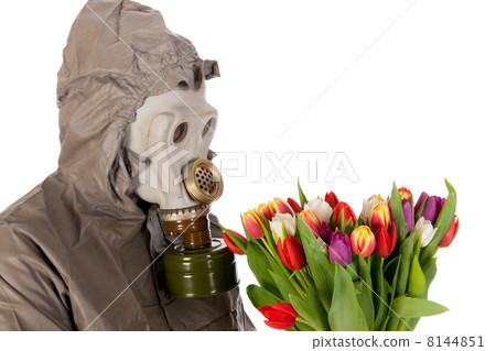 Man with gas mask 8144851